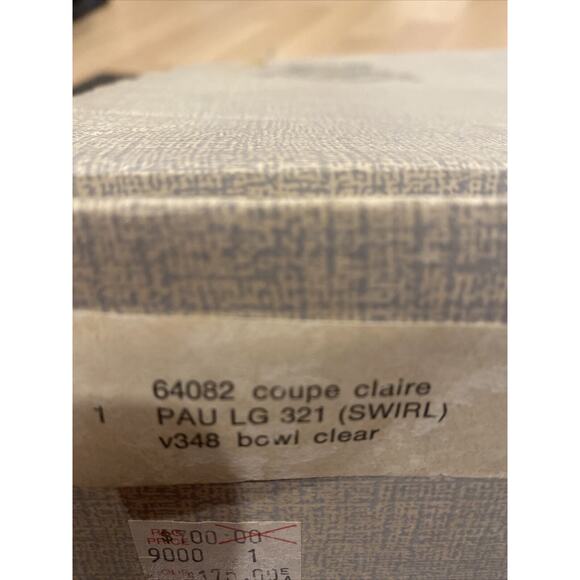 Val St. Lambert Vintage 12” Crystal Bowl Swirl Signed & Sticker W/Orig Box - Picture 10 of 11